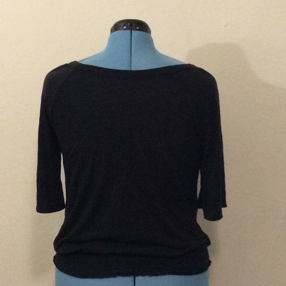 *CLEARANCE* Mudd Black loose elastic bottom shirt M - Picture 2 of 3